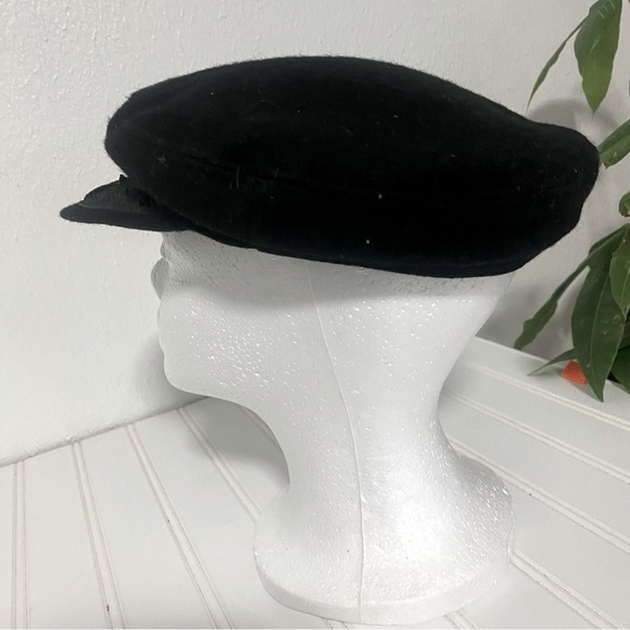 Vintage Greek Fishermans Cap Hat Made in Greece Size M-(71/8) Black Wool 85% main image 4